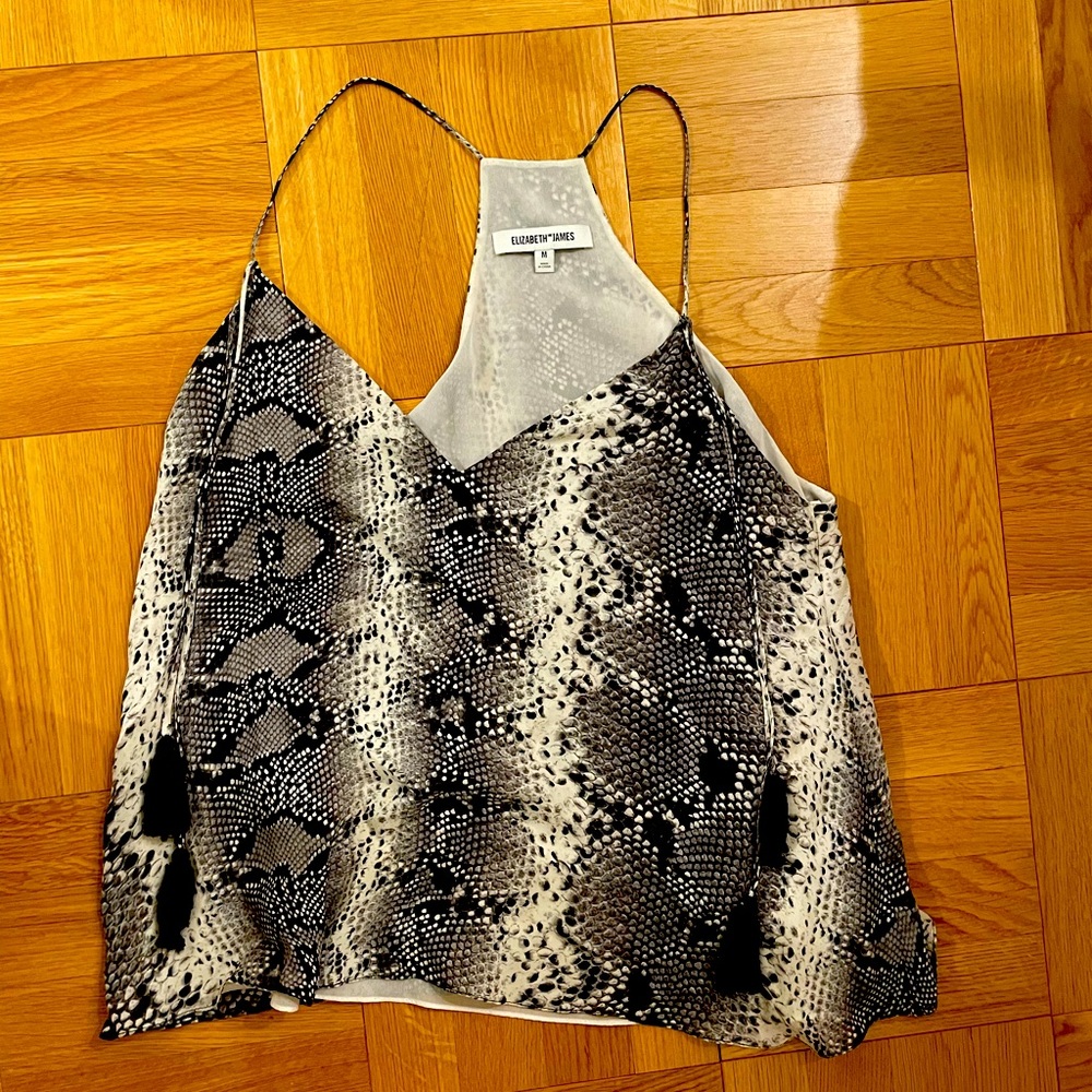 Snake skin tank w tassels